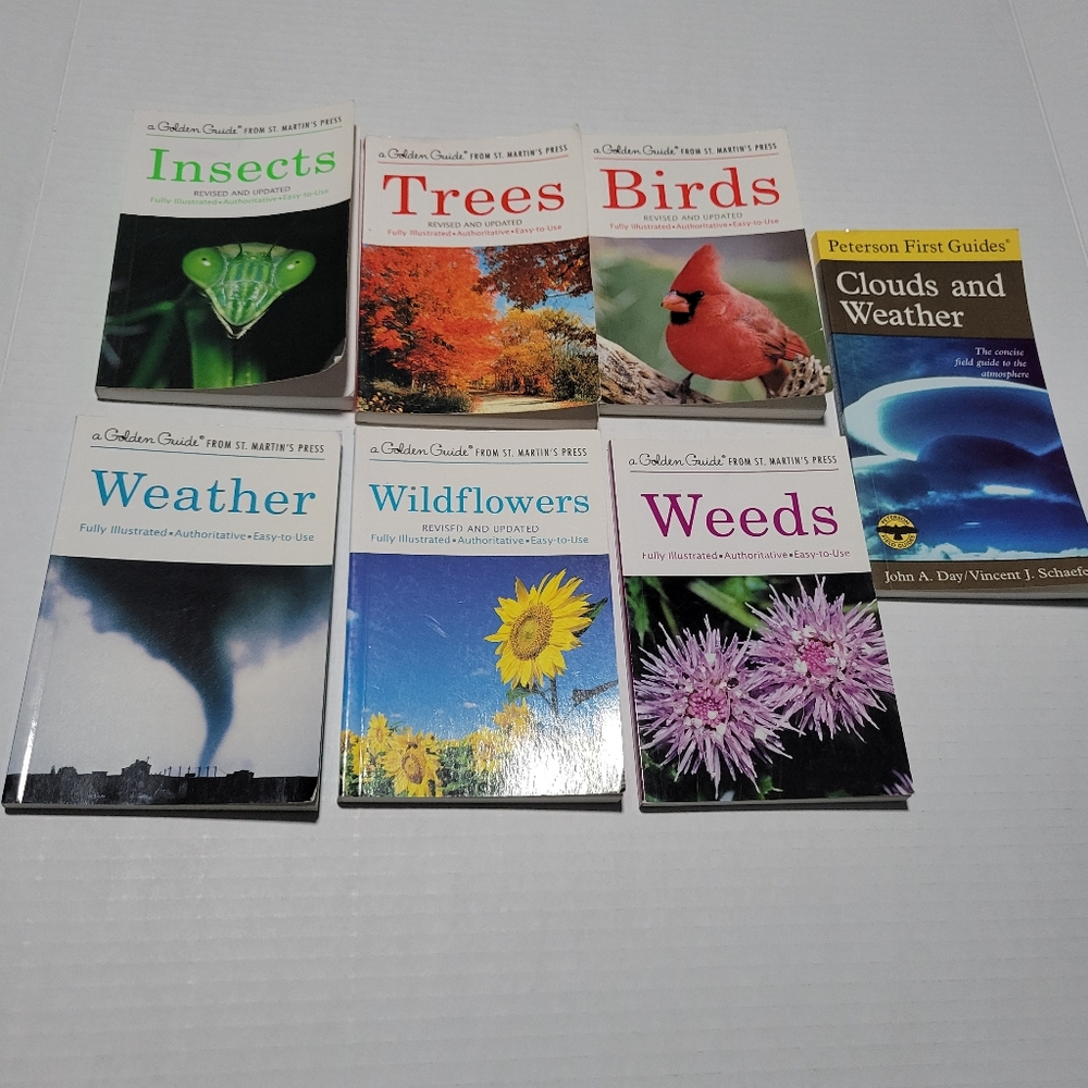Set of 7 GOLDEN PRESS NATURE / SCIENCE GUIDES Insects, Trees, Birds, Wildflowers